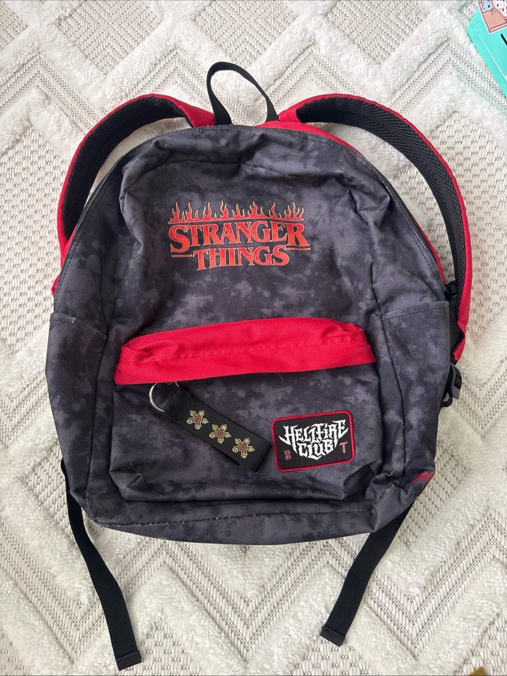 Stranger Things Bioworld Black and Red Backpack Hellfire